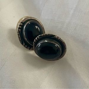 Sterling silver & onyx earrings